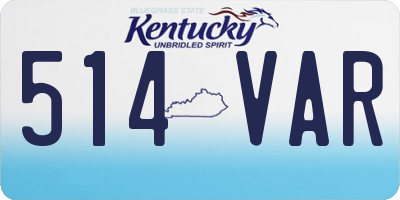 KY license plate 514VAR