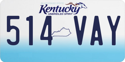 KY license plate 514VAY