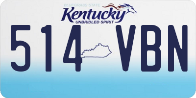 KY license plate 514VBN