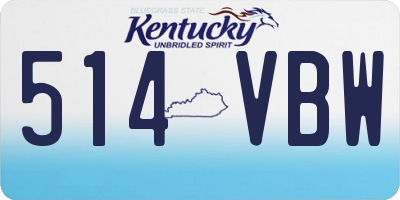 KY license plate 514VBW