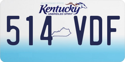 KY license plate 514VDF