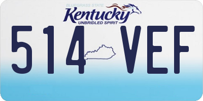 KY license plate 514VEF