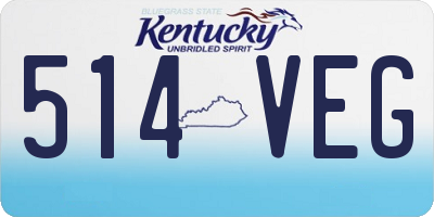 KY license plate 514VEG
