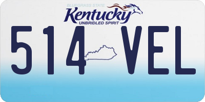 KY license plate 514VEL