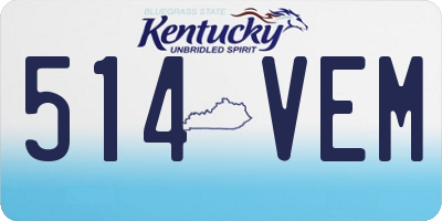 KY license plate 514VEM