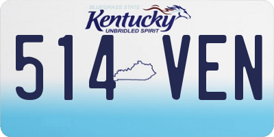 KY license plate 514VEN