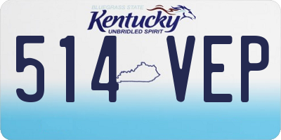 KY license plate 514VEP