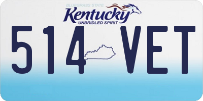 KY license plate 514VET