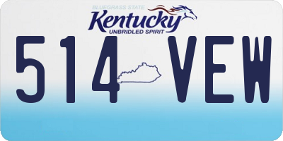 KY license plate 514VEW
