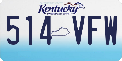 KY license plate 514VFW