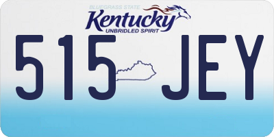 KY license plate 515JEY