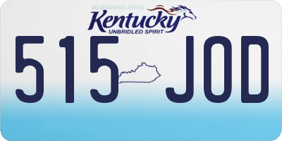 KY license plate 515JOD