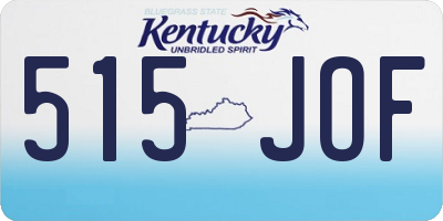 KY license plate 515JOF