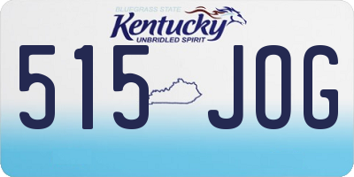 KY license plate 515JOG