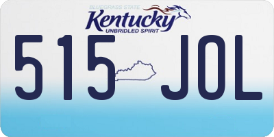 KY license plate 515JOL