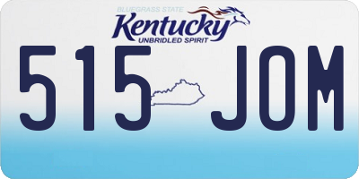 KY license plate 515JOM