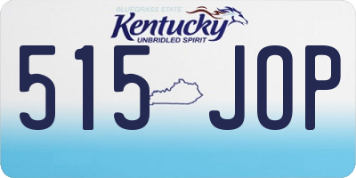 KY license plate 515JOP