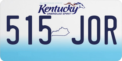 KY license plate 515JOR
