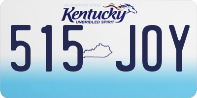 KY license plate 515JOY