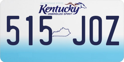 KY license plate 515JOZ