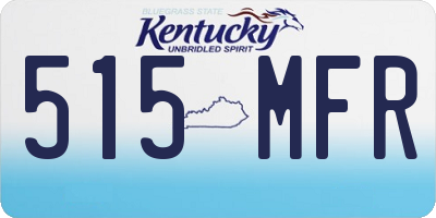 KY license plate 515MFR