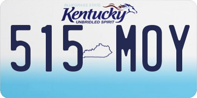 KY license plate 515MOY