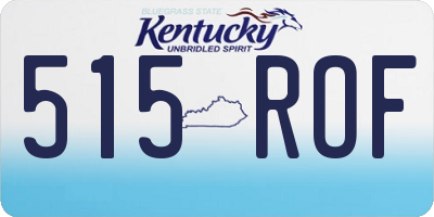 KY license plate 515ROF