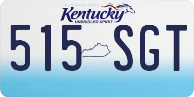 KY license plate 515SGT