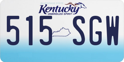 KY license plate 515SGW