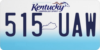 KY license plate 515UAW