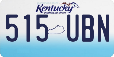 KY license plate 515UBN