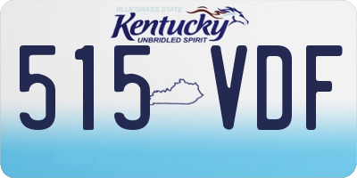 KY license plate 515VDF