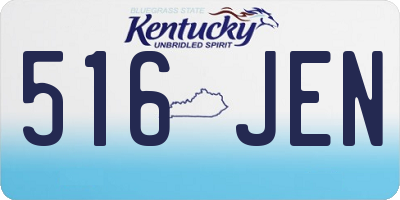 KY license plate 516JEN