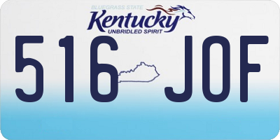 KY license plate 516JOF