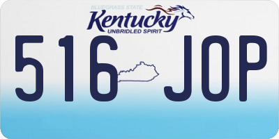 KY license plate 516JOP