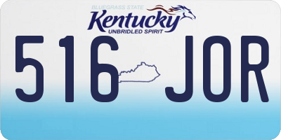 KY license plate 516JOR