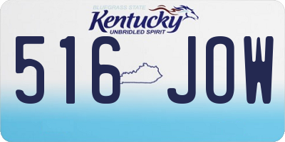 KY license plate 516JOW