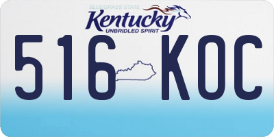 KY license plate 516KOC