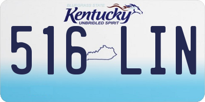 KY license plate 516LIN