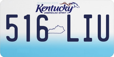 KY license plate 516LIU