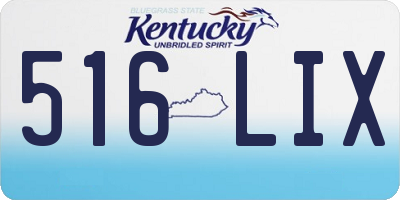 KY license plate 516LIX