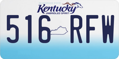 KY license plate 516RFW