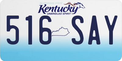 KY license plate 516SAY