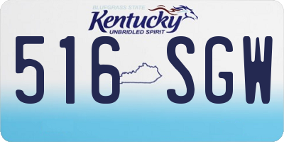 KY license plate 516SGW