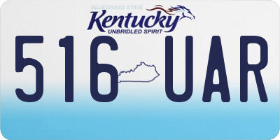 KY license plate 516UAR