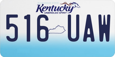 KY license plate 516UAW