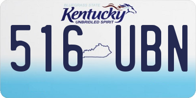 KY license plate 516UBN