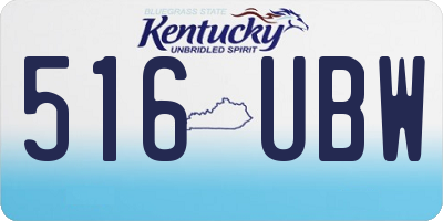 KY license plate 516UBW
