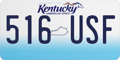 KY license plate 516USF