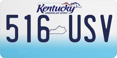KY license plate 516USV